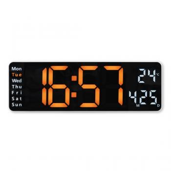 Hama "Santa Cruz" Digital Wall Clock, Thermometer, Large Display, Remote Contr., wht