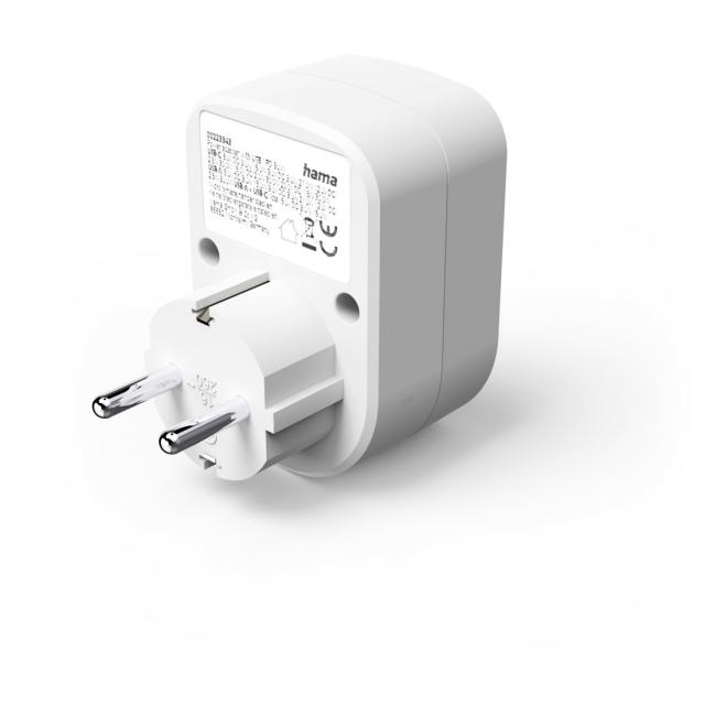 HAMA 3-мултипортов контакт, 1 x USB-C PD, 1 x USB-A, 1 x Шуко контакт, 30W PD 