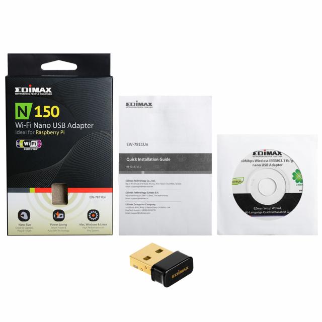 Безжичен нано адаптер EDIMAX EW-7811UN, USB, Realtek, 2.4Ghz, 802.11n/g/b 