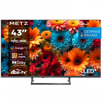 METZ TV 43" 43MQF7500Z UHD 4K QLED SMART TV, Google TV, Class G
