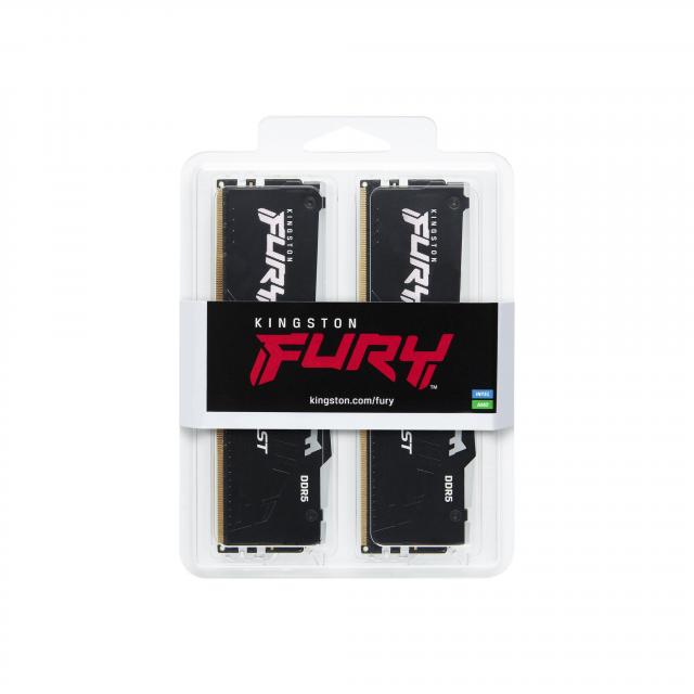 Памет Kingston FURY Beast Black RGB 64GB(2x32GB) DDR5 5600MHz CL40 