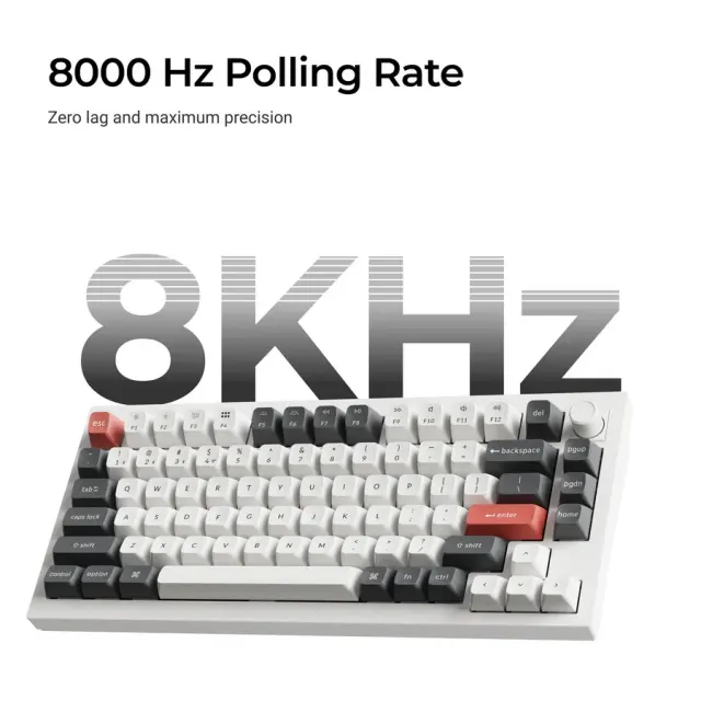 Wireless Mechanical Keyboard Keychron Q1 Ultra 8K Black - Silk POM Switch Brown 