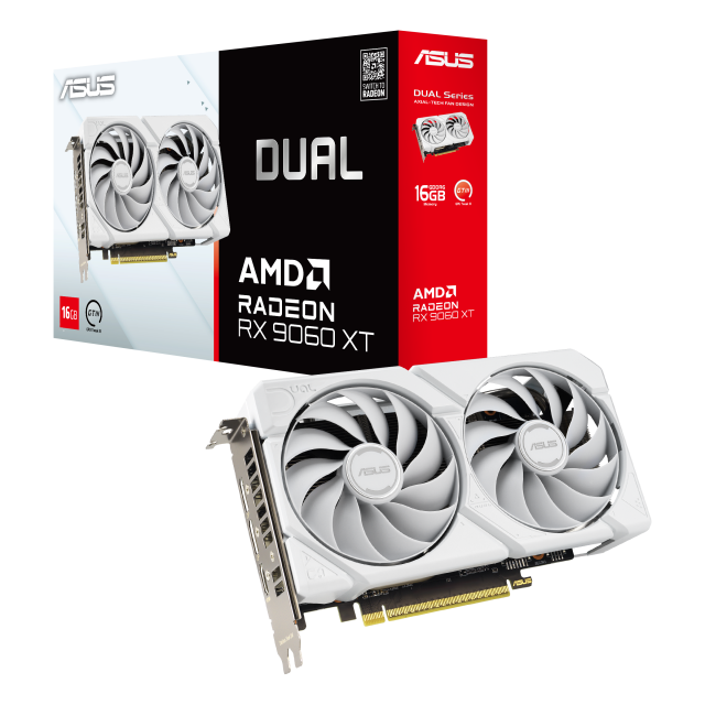 Видео карта ASUS DUAL RADEON RX 9060 XT 16GB GDDR6 White Edition 