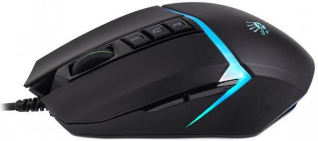 Геймърска оптична мишка А4 Bloody W60 Max Stone, Жична, USB, RGB, 10000cpi, 8 бутона, Черен 