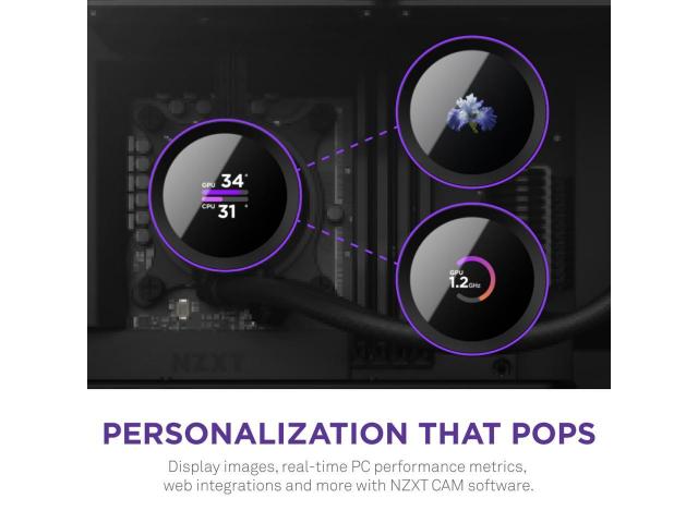 Охладител за процесор NZXT Kraken 360 Black, 1.54 "LCD Display 