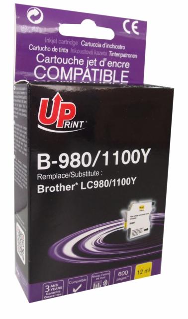 Ink cartridge INKTEC, Brother LC1100Y/980Y/67Y/65Y/61Y/38Y, Yellow 