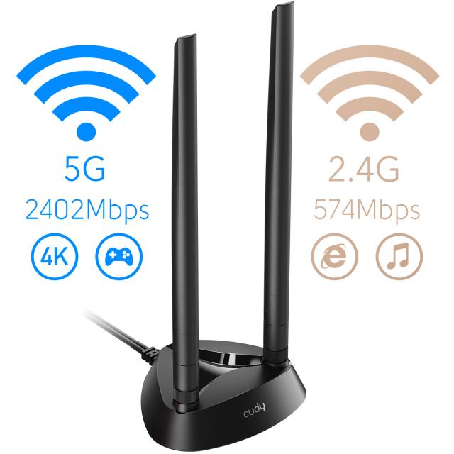 Ethernet Adapter Cudy WE4000, PCIe, 2.4/5 GHz, 574 - 2402 Mbps 