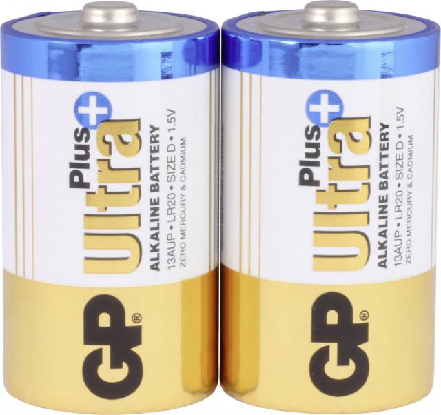 Алкална батерия GP ULTRA PLUS LR20 /2 бр. в опаковка/ 1.5V 