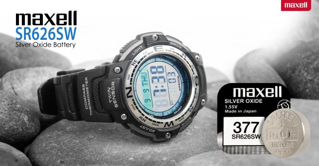 Бутонна батерия сребърна MAXELL SR626 SW /AG4/377/ 1.55V 