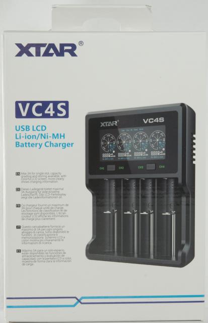 Зарядно у-во XTAR VC4SL, 4 гнезда, LCD дисплей, USB, LiIon & NIMH, 18650, CR123, AA, AAA 