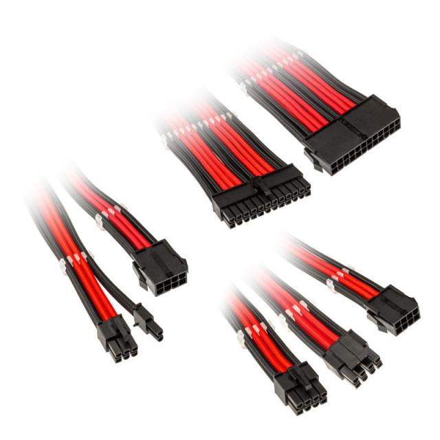 Sleeved Extension Cable Kit Kolink Core, Black/Red 