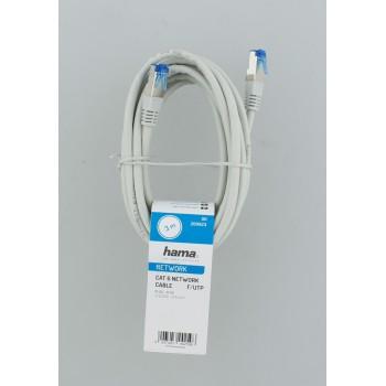 Мрежов пач кабел HAMA F/UTP, CAT 6, RJ-45 - RJ-45, 1Gbit/s, 3.0 m, Сив, Булк 