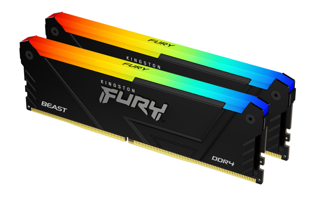 Memory Kingston FURY Beast Black RGB 16GB(2x8GB) DDR4 3600MHz CL17 