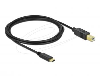 Delock USB 2.0 cable Type-C to Type-B 2 m, Black