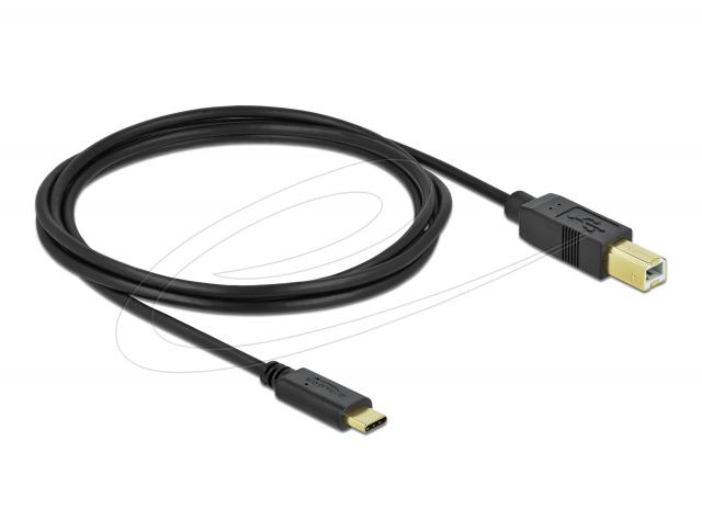 Delock USB 2.0 cable Type-C to Type-B 2 m, Black 
