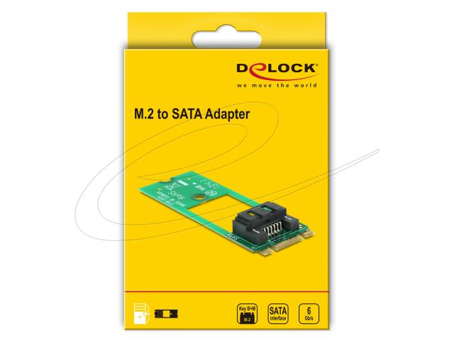 Адаптер Delock 62517, интерфейсен ключ M.2 2260 B+M към Sata 7 Pin 