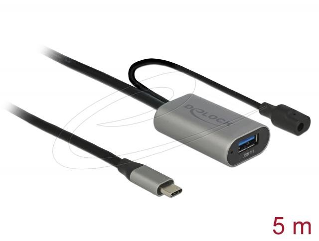Delock Active extension cable USB-C to USB-A female 5m 