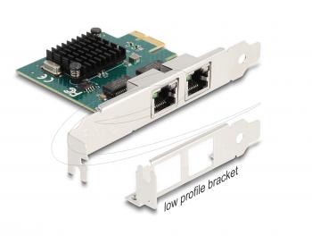 Мрежова карта Delock 2x Gigabit LAN RJ45 jack, PCI Express x1 V2.0