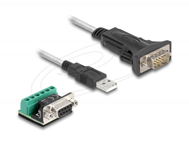 Delock Adapter USB 2.0 Type-A to 1 x Serial RS-422/485 male with 6 pin terminal block 5 V 1 