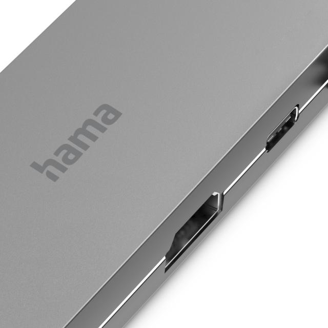 USB-C хъб, 5-портов, 2 x USB-A, 1 x USB-C, 1 x HDMI, 1х LAN, Сив 