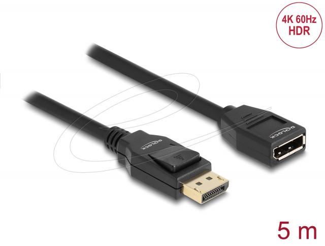 Delock Extension Cable DisplayPort 1.2, 4K, 60 Hz, 5 m 