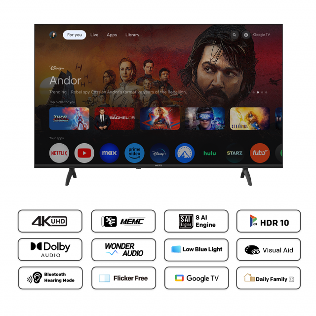 Телевизор METZ 60" 60MUF7000Z Ultra HD 4K LED Google TV, Клас E 