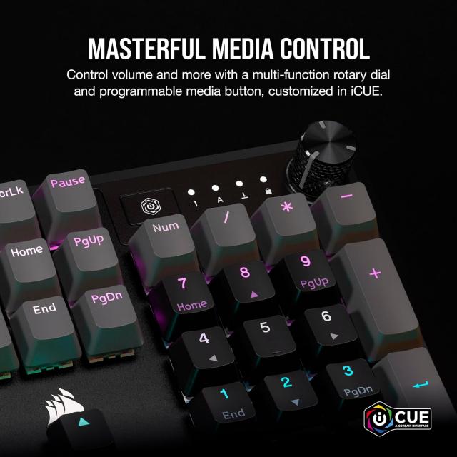 Геймърска механична клавиатура CORSAIR K70 Core RGB Corsair Linear Red Switch - Carbon Gray 