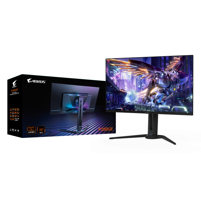 Monitor GIGABYTE AORUS FO32U2, 31.5" QD-OLED, 4K UHD, 240Hz, 0.03ms, Vesa ClearMR 13000, HDR 400, KVM 