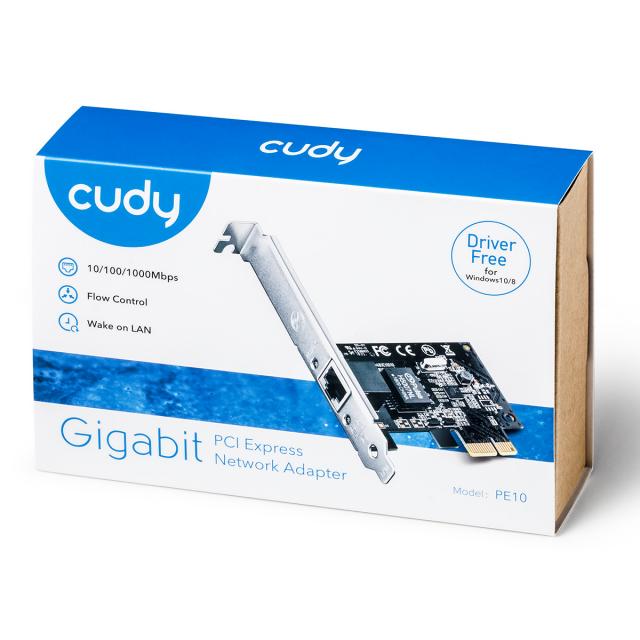Мрежова карта Cudy PE10, PCIe, 3-бандов, 1 x 10/100/1000 Mbps 