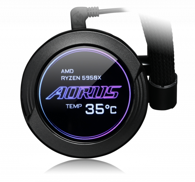 Охладител за процесор Gigabyte AORUS WATERFORCE X 360, LCD Display, RGB 