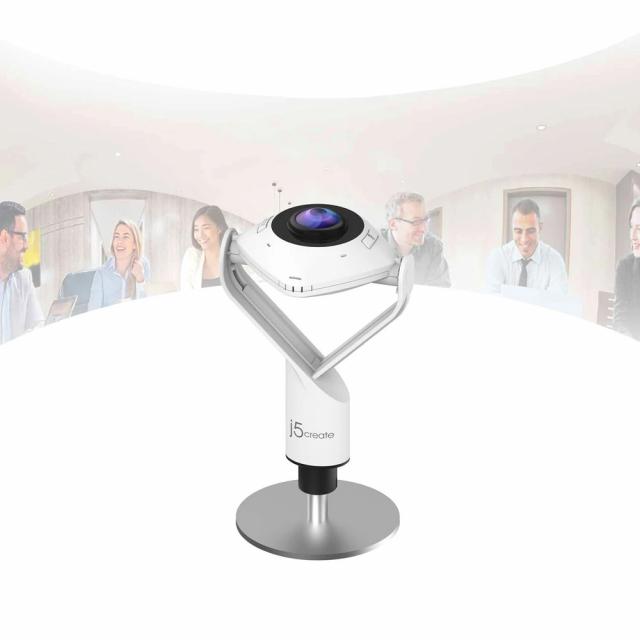 Уеб камера j5create JVCU360 All Around UltraHD,1080p, микрофон, USB, 360°  