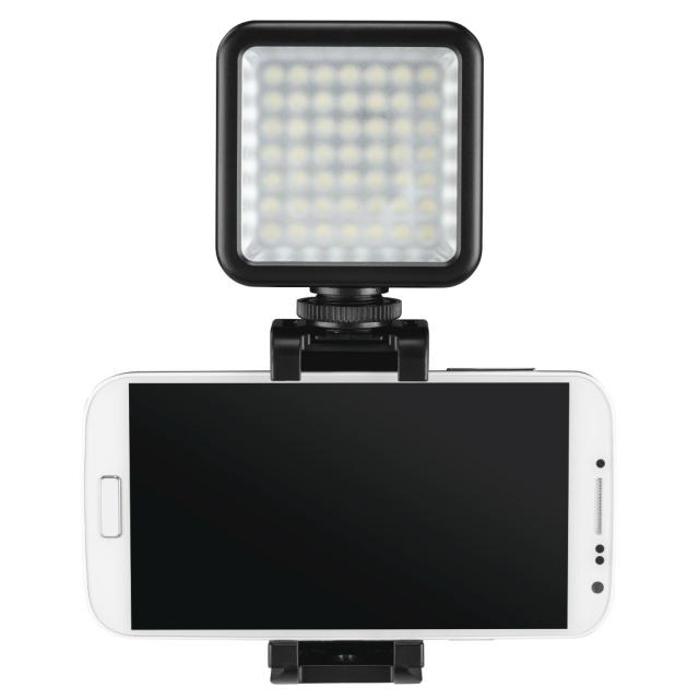 LED лампа Hama 49 BD, за допълнително осветяване на записи с камера и смартфон, Черна 