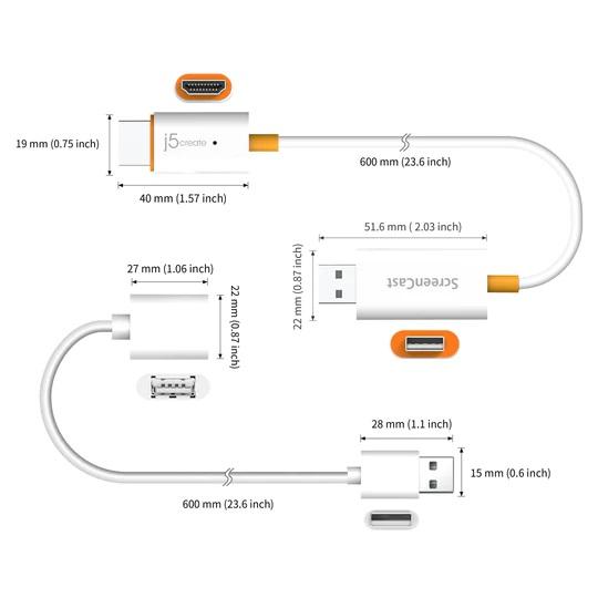 Адаптер j5create JVAW56, ScreenCast, HDMI, 2.4 GHz, 5 GHz, full HD 