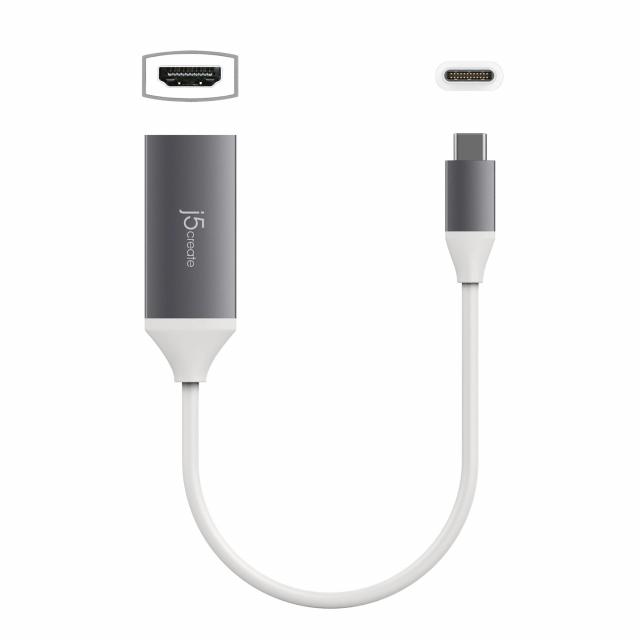 Адаптер j5create JCA153G, USB-C към 4K HDMI, Сив 
