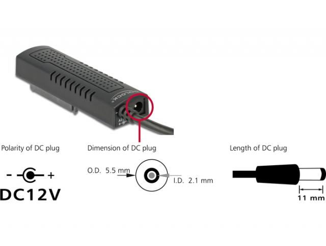 Външна докинг станция Delock, За 2.5″ / 3.5″ SATA HDD / SSD, Backup функция 