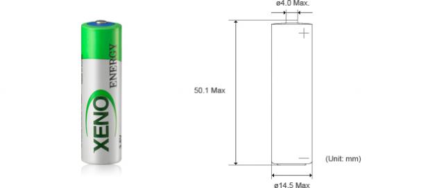 Литиево тионил батерия XENO  3,6V AA R6 2,4Ah XL060/STD /с пъпка/ 