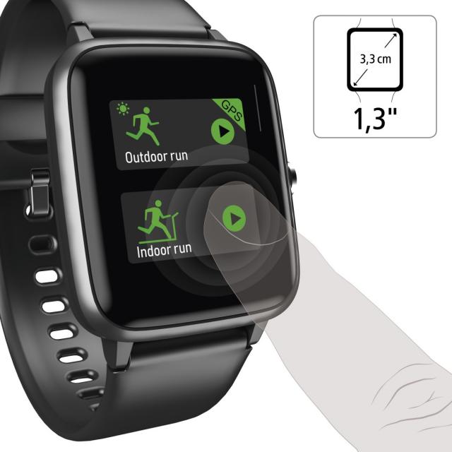 Смарт часовник Hama Fit Watch 5910, 1.3", GPS, Пулс, Крачкомер, Калории, Водоустойчив, Черен 