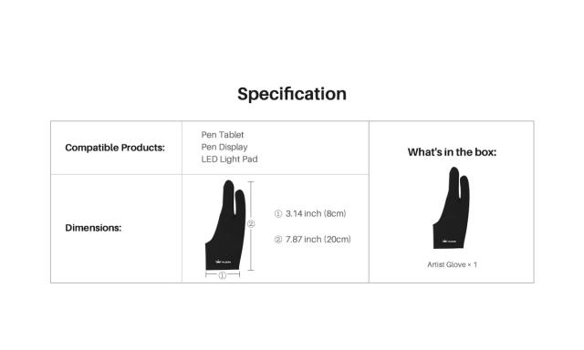 Ръкавица за работа с графичен таблет HUION Artist glove GL200 