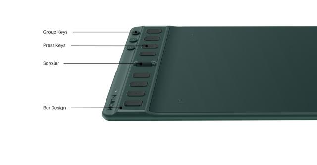 Графичен таблет HUION Inspiroy 2 M, 5080 LPI, Зелен 