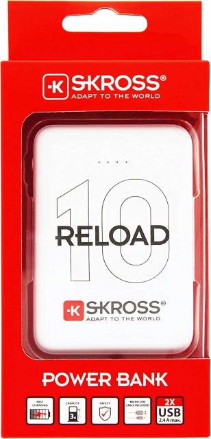 Външна батерия SKROSS RELOAD 10, 10000 mAh, Бял 