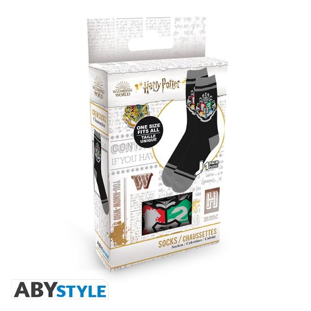 Чорапи ABYSTYLE HARRY POTTER Black & Grey Hogwarts 
