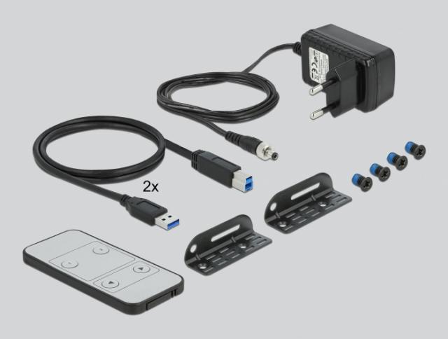 KVM превключвател, Delock 11481, 2-портов, USB, HDMI, Audio 