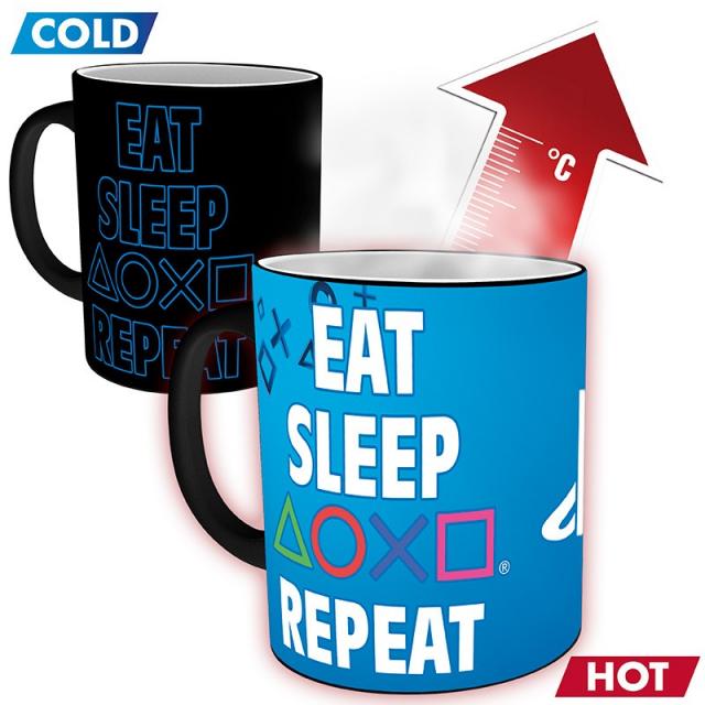 Чаша ABYSTYLE PLAYSTATION Mug Heat Change Eat Sleep Repeat 