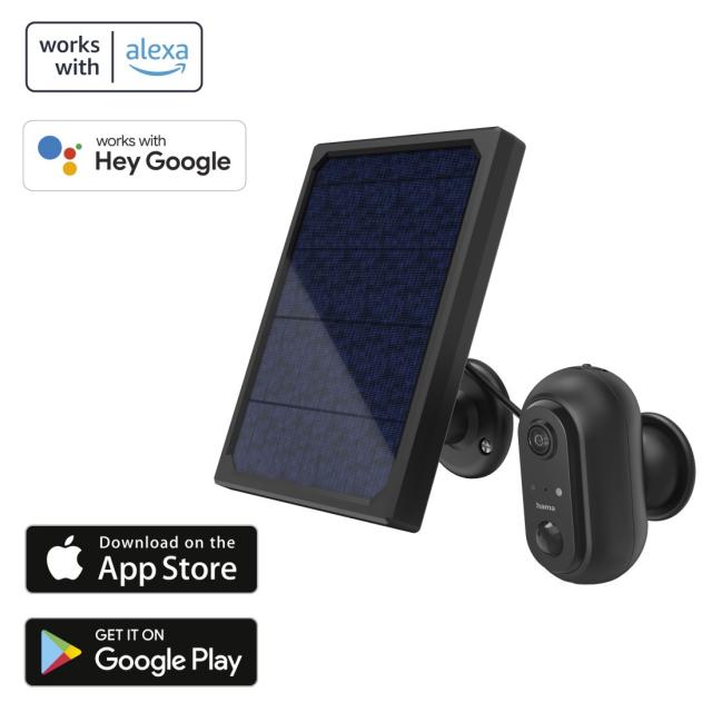 WiFi външна камера Hama, Със соларен панел, Батерии, Детектор за движение, 1080p 