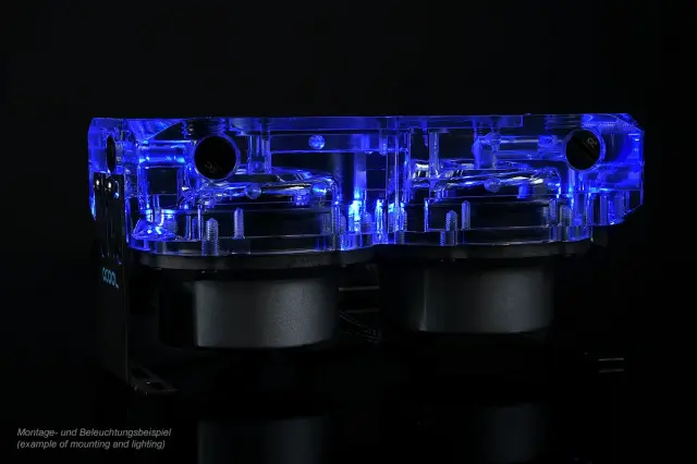 Adapter attachment with internal and external thread Alphacool Eisdecke D5 Dual Acrylic Attachment 3x 1/4" 