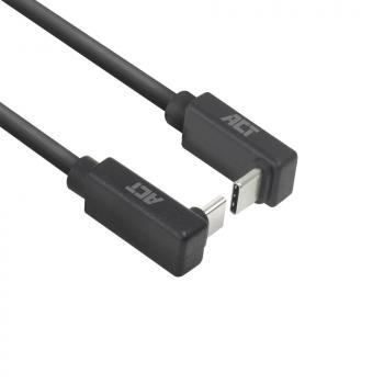 ACT Кабел USB-C - USB-C, 2м, 10Gbps 60W, ъглов нагоре/надолу