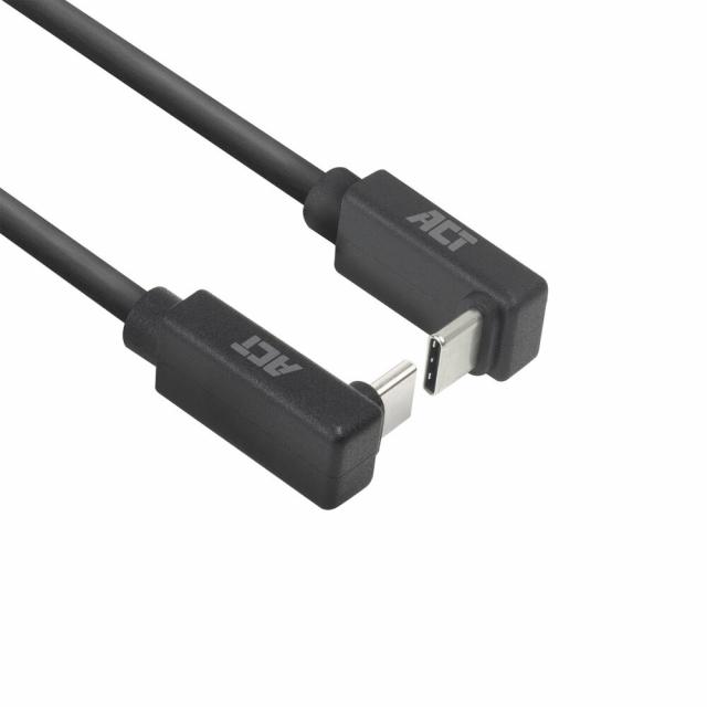 ACT Кабел USB-C - USB-C, 2м, 10Gbps 60W, ъглов нагоре/надолу 