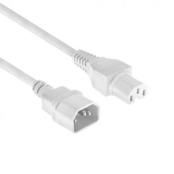 Powercord C14 - C15 white 2 m