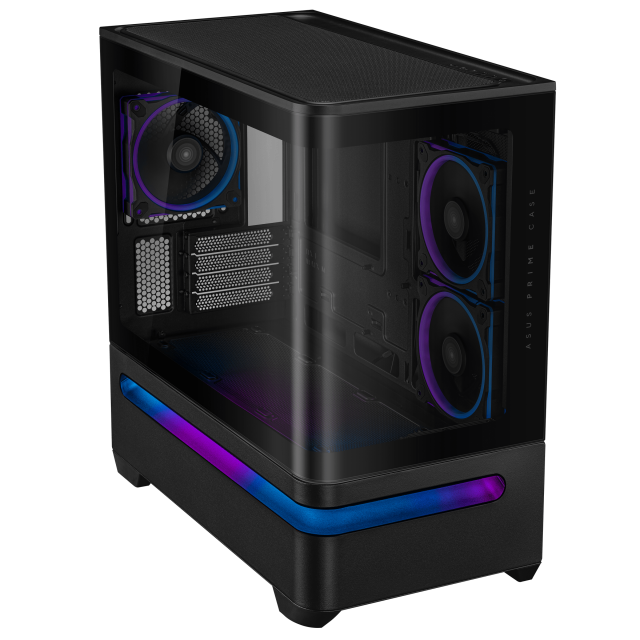 Кутия ASUS Prime AP202 ARGB mATX + 3 ARGB Вентилатора - Black 