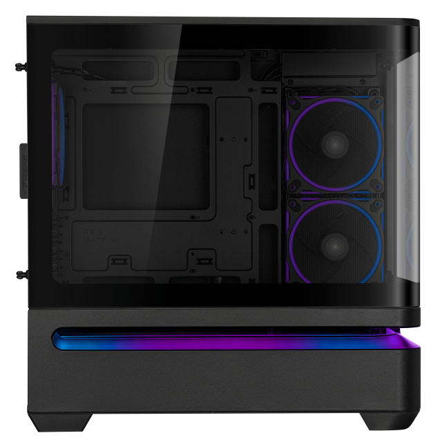 Кутия ASUS Prime AP202 ARGB mATX + 3 ARGB Вентилатора - Black 